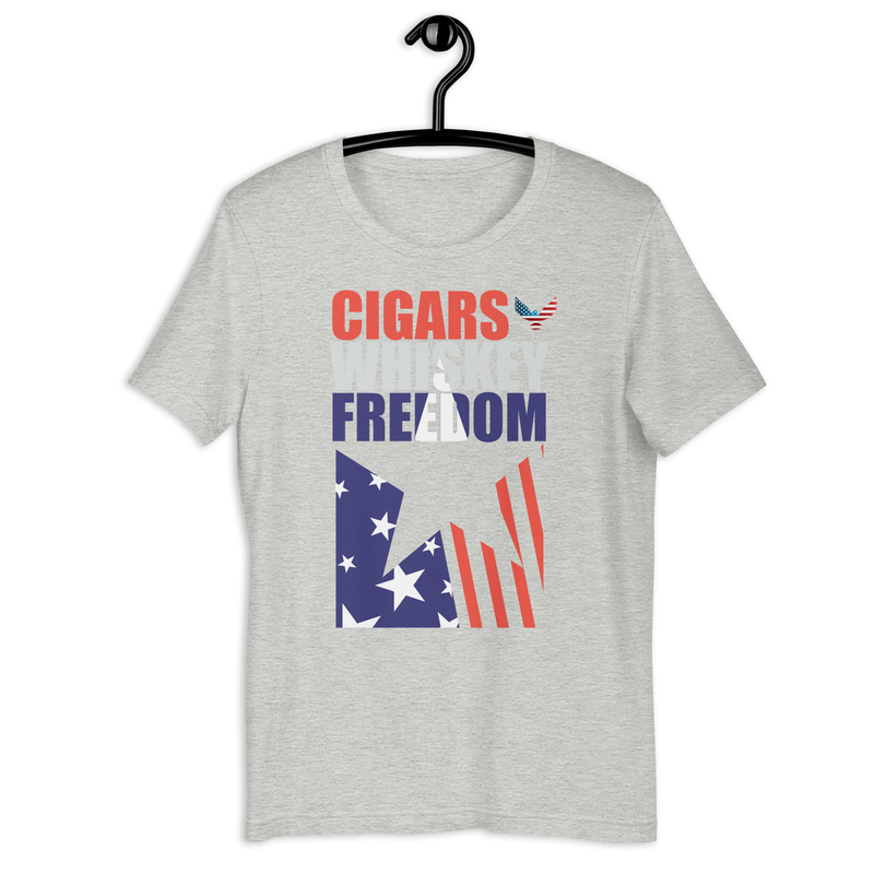 Cigars Whiskey Freedom - AMERICA Unisex t-shirt