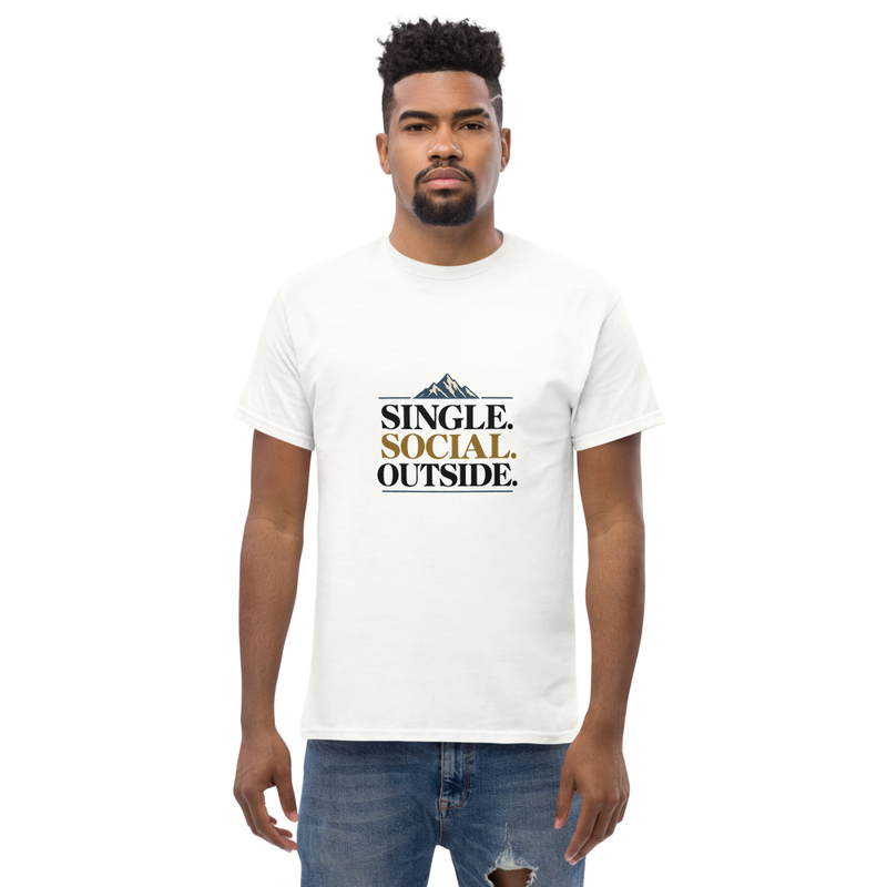 Single Social Outside - Unisex classic tee – L, White