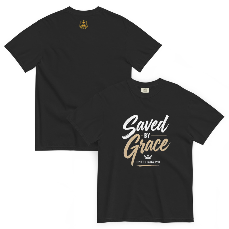 Saved by Grace t-shirt – S, Black