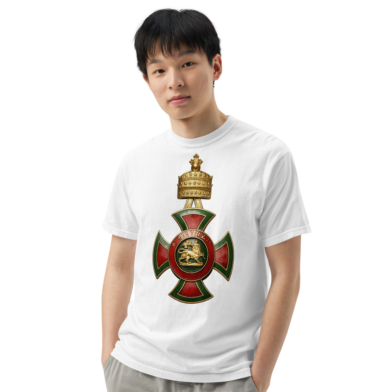 Unisex Imperial Order of the Star of Ethiopia garment-dyed heavyweight t-shirt – S, White