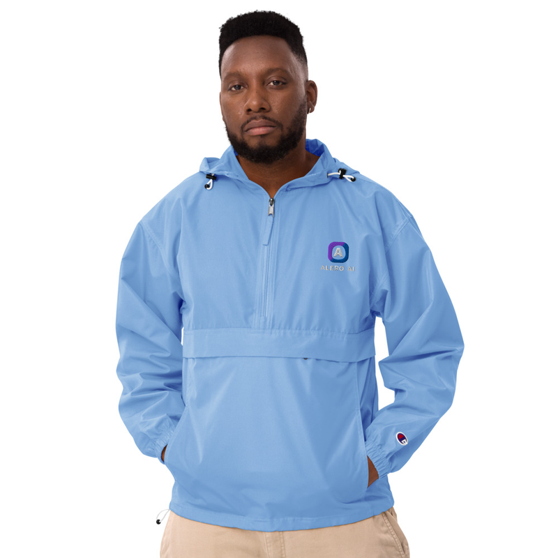 Alero AI Embroidered Champion Packable Jacket – XL, Light Blue