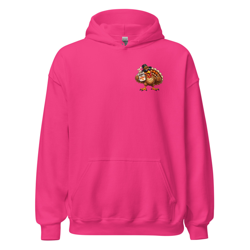 Cool Coffee Turkey Cheers Unisex Hoodie – S, Heliconia