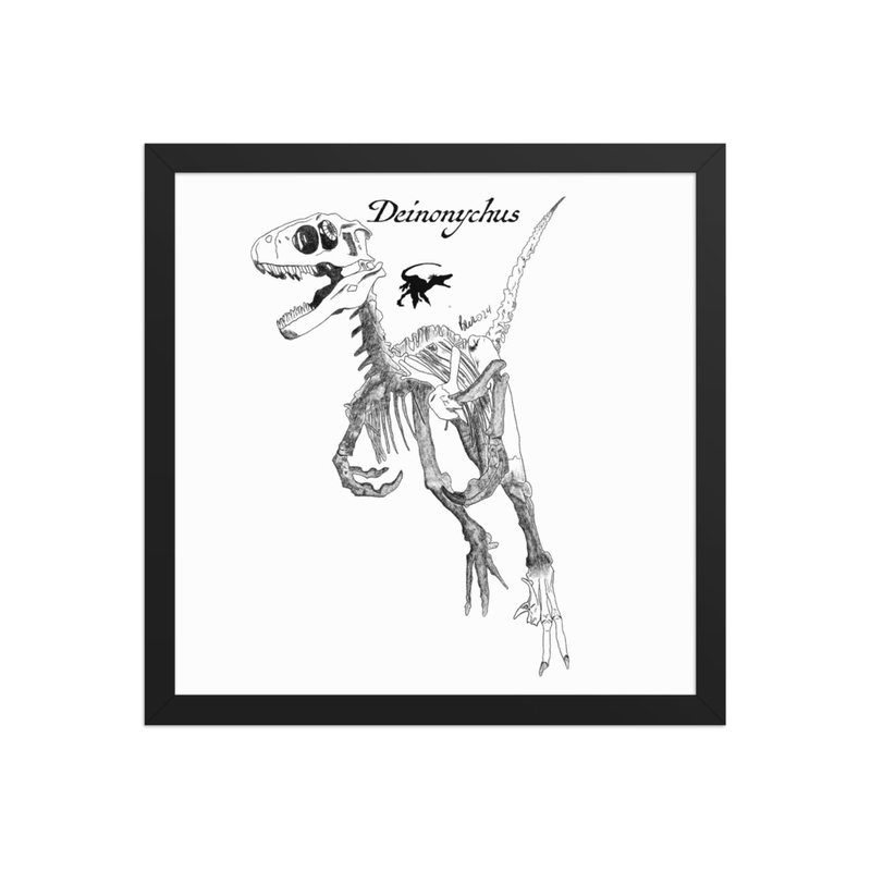Deinonychus (Raptor) - 14" x 14" Framed Print