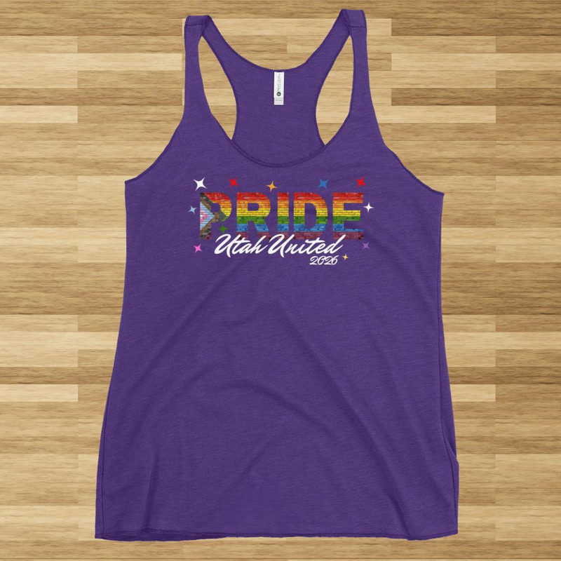 Utah Pride 2026 | Women's Racerback Tank – XS, Purple Rush