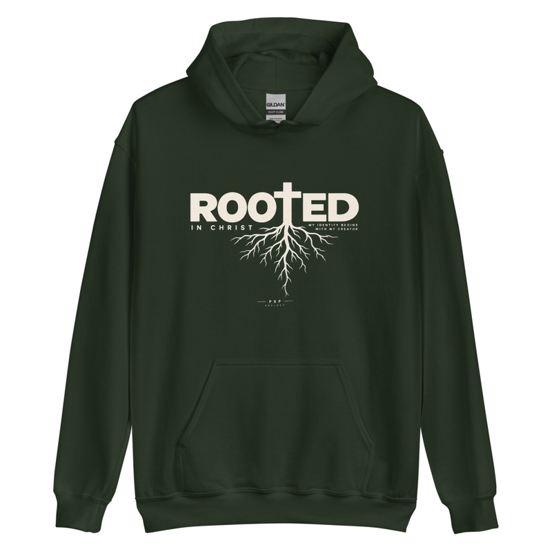 Unisex Hoodie Rooted – 5XL, Forest Green