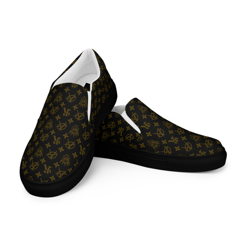 Hood Rich Black Slip Ons