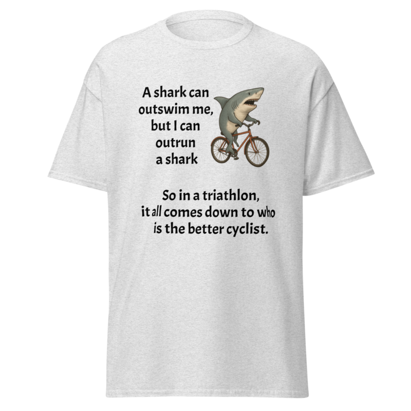 Shark Triathlon Unisex classic tee – 5XL, Ash
