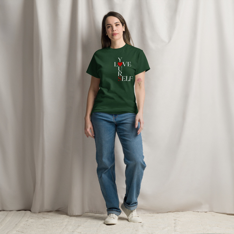 Love Yourself Women's dark classic tee – XL, Forest Green