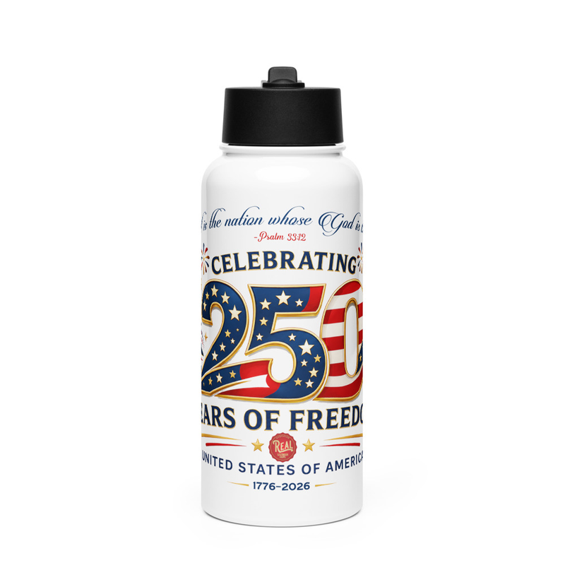 America's 250th Anniversary Stainless steel water bottle w/ straw lid