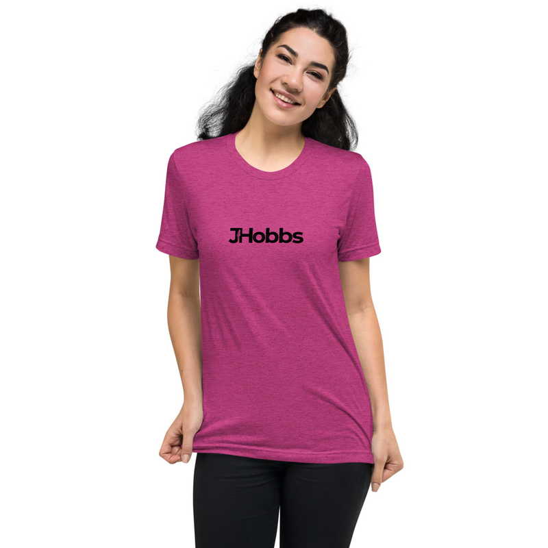 Black JHobbs Logo Adult Tri-Blend Short sleeve t-shirt
