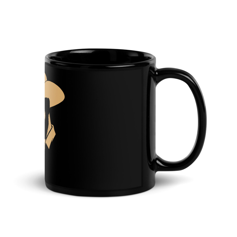 Cowboy Silhouette Black Glossy Mug – Image 2