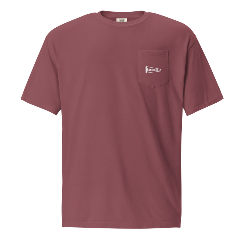 White Banner Pocket Tee – XL, Brick
