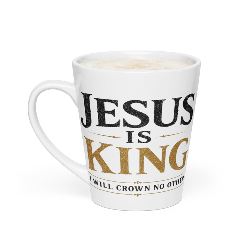 Jesus is King Latte mug