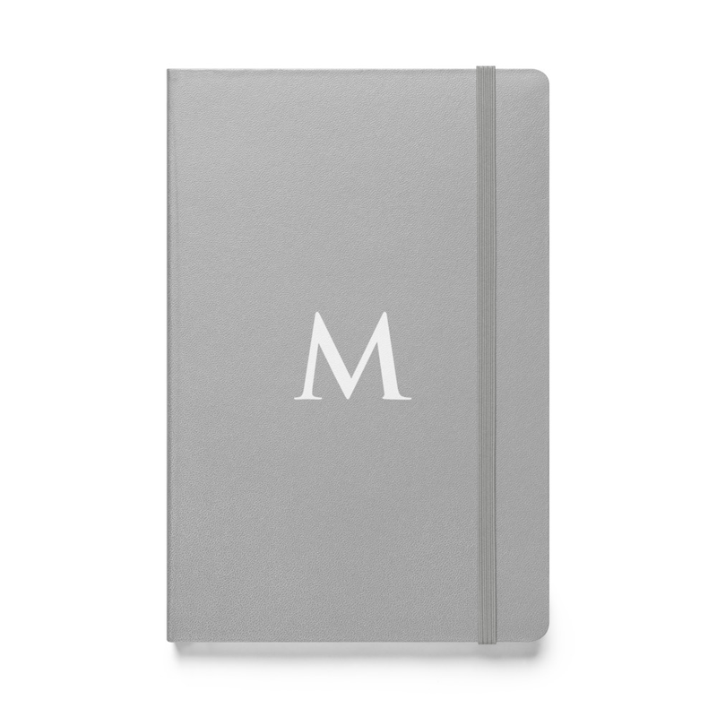 M Hardcover Bound Notebook – 5.5″×8.5″, Silver