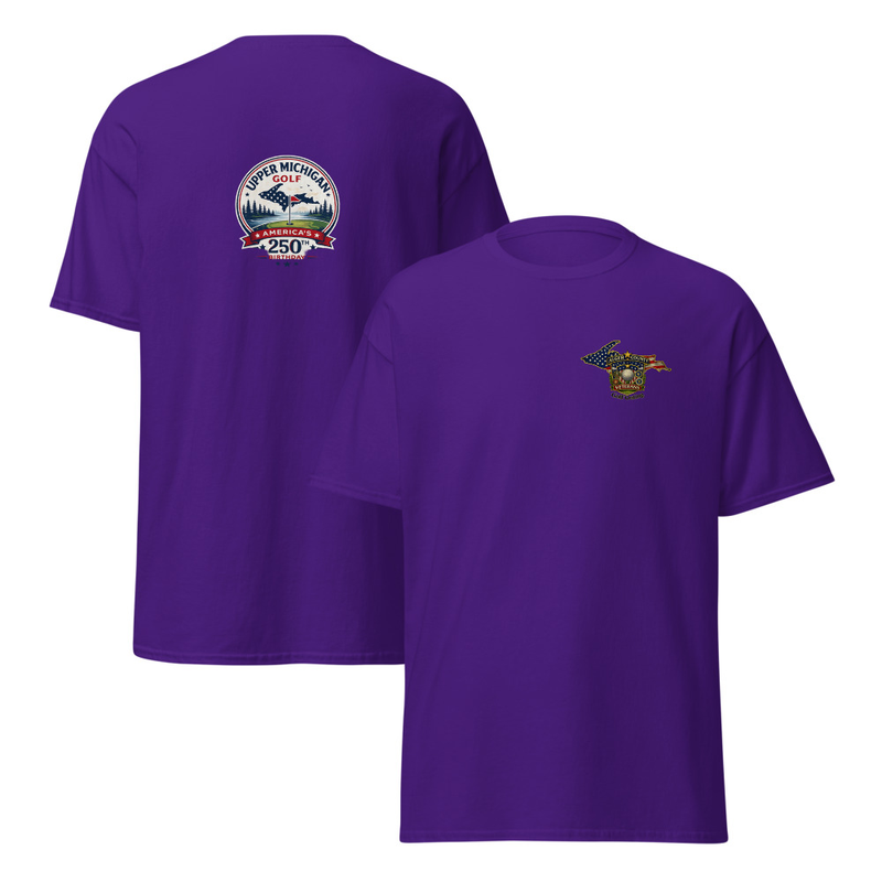 Alger County veteran's Golf Outing Logo #6 Unisex classic tee – M, Purple
