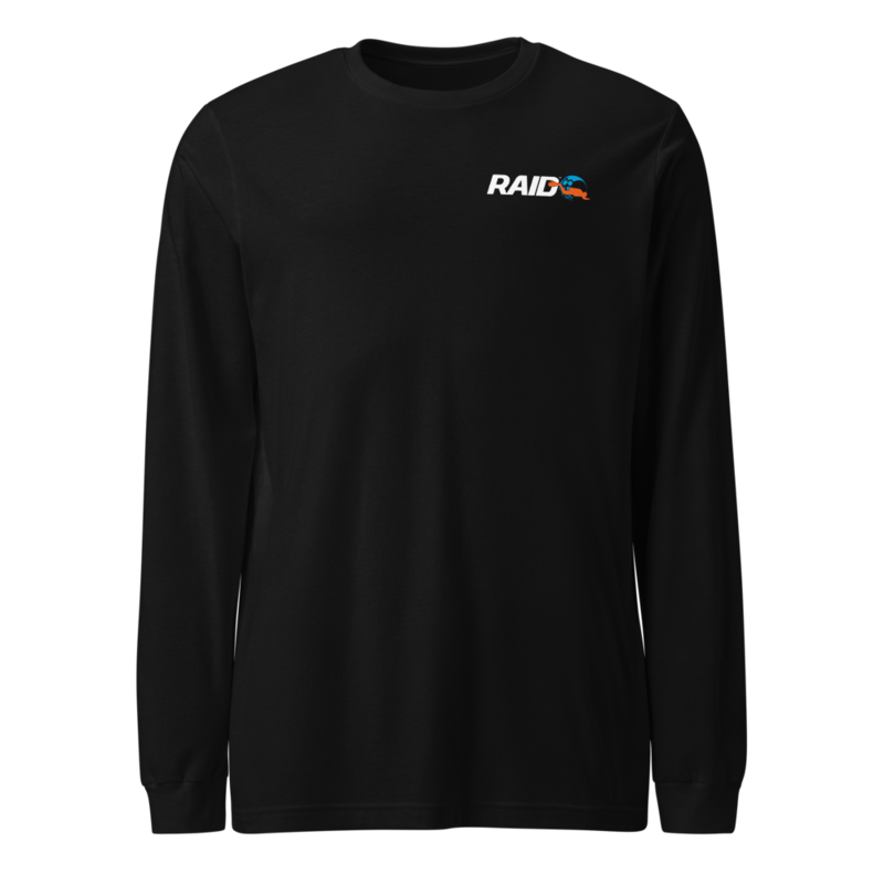 RAID Wear Dolphin Unisex Long Sleeve Tee – S, Black