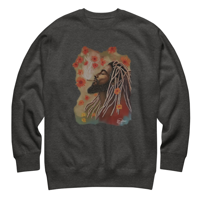 Canna Bliss - Unisex Premium Sweatshirt – S, Charcoal Heather
