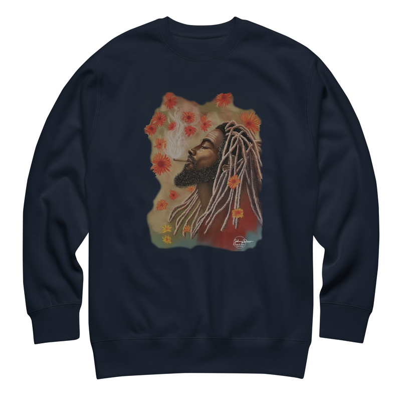 Canna Bliss - Unisex Premium Sweatshirt – XL, Navy Blazer