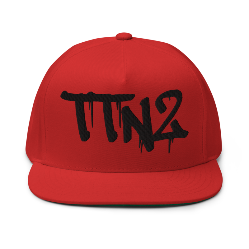 TTN2 BLACK TXT SNAPBACK – One size, Red