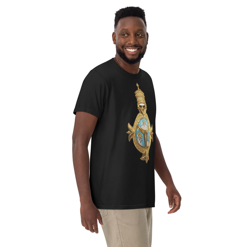 Unisex RTV-HC-0012 - Imperial Order of the Most Holy Trinity (Badge of the Order) garment-dyed heavyweight t-shirt – M, Black