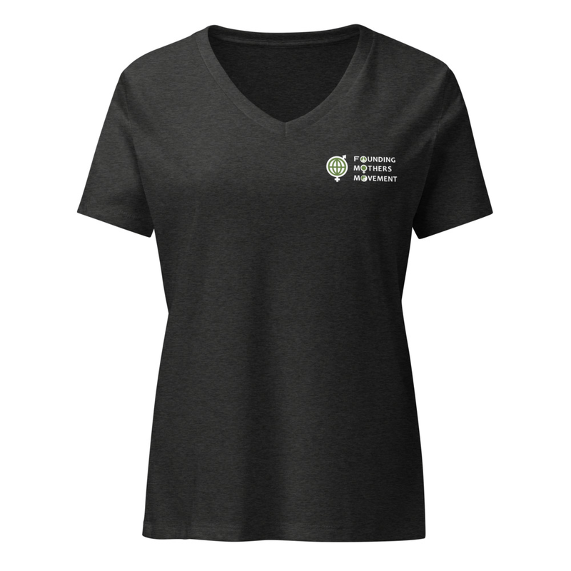 Embroidered FMM Women’s relaxed v-neck t-shirt