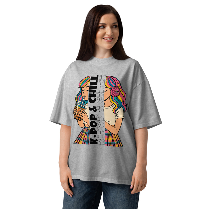 K-Pop & Chill Unisex organic oversized high neck t-shirt
