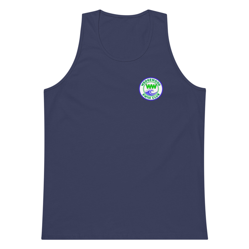 Men’s premium tank top small logo – L, Harbor Blue