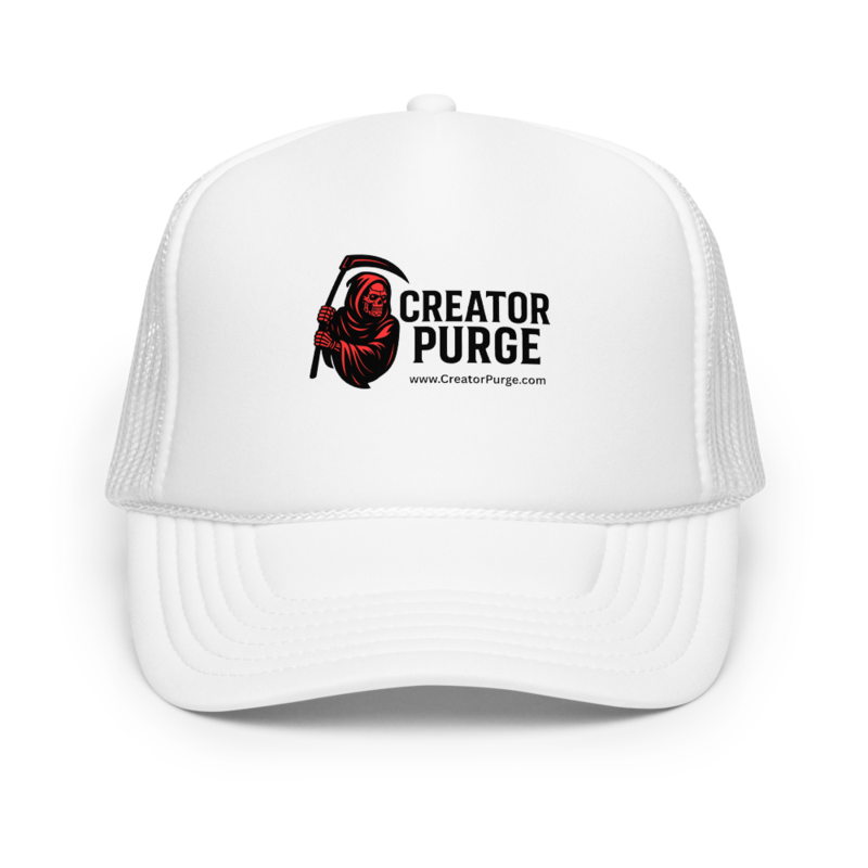 Creator Purge Logo Foam Trucker Hat in White