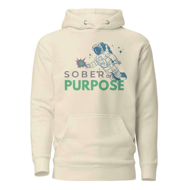 Sober on Purpose Hoodie – XL, Bone