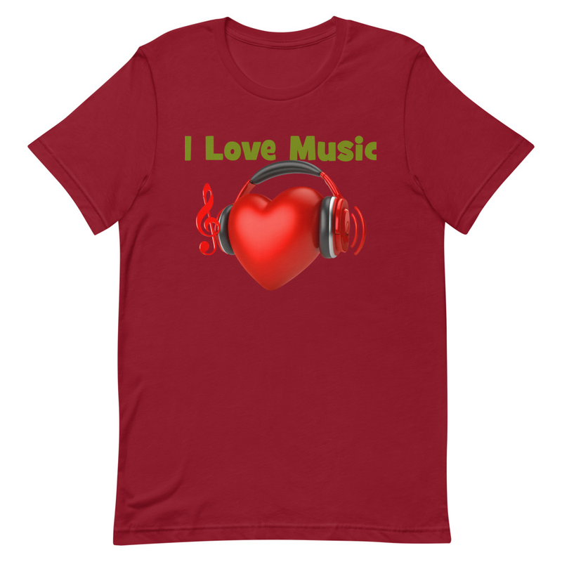 I Love Music Unisex t-shirt – Image 3