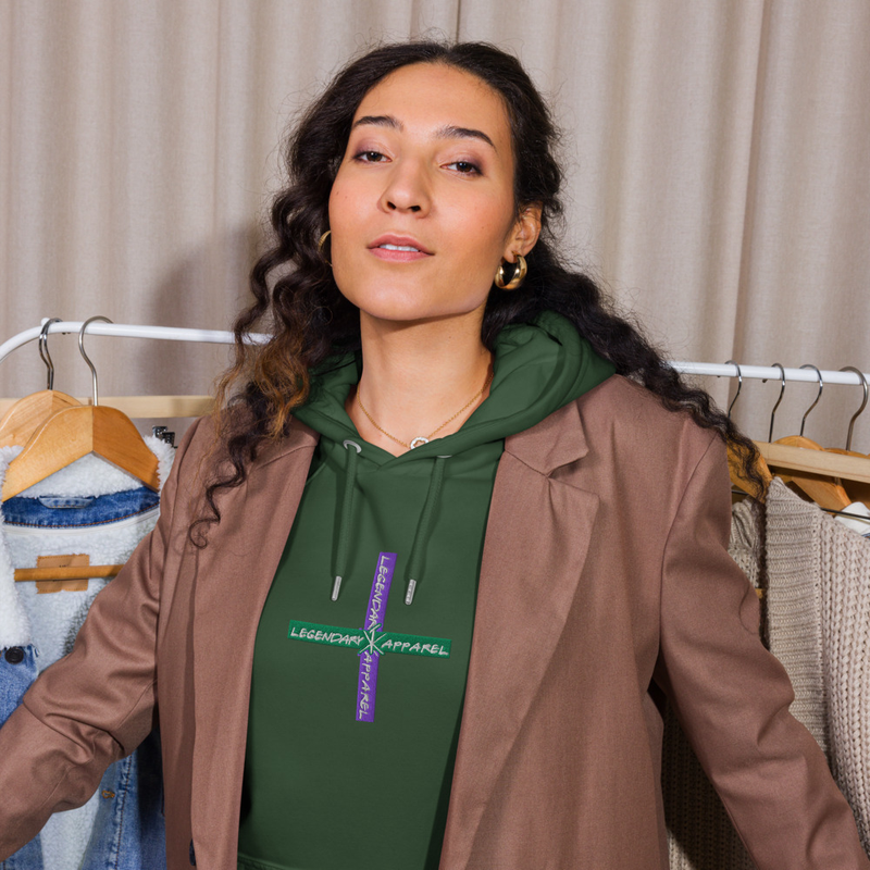[ cross box logo ] hoodie – S, Bottle green