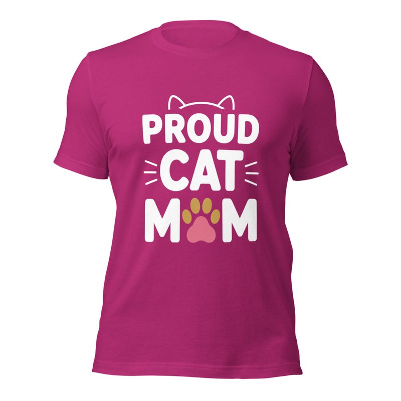Cat Mom Tee in Berry