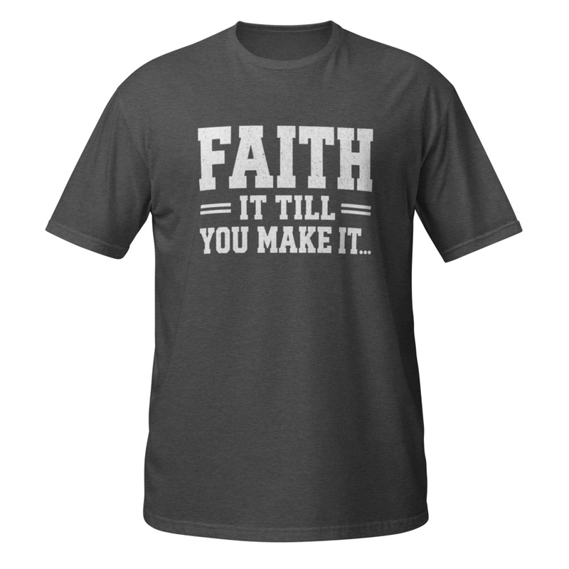 FAITH Short-Sleeve Unisex T-Shirt – 3XL, Dark Heather Grey