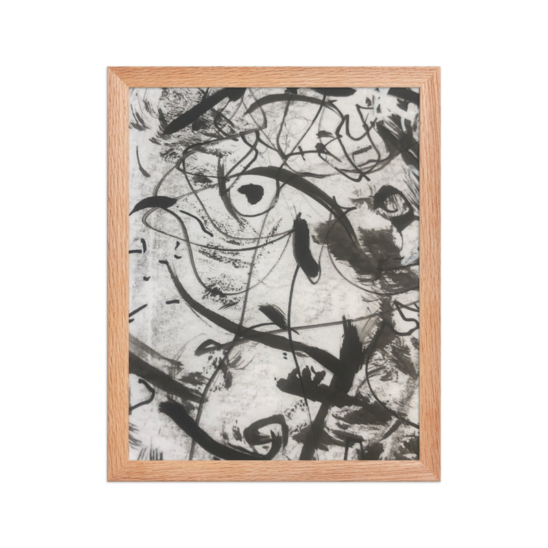 Perceptual Field 0142 – Something Looking Back – Framed Print – 11″×14″, Red Oak