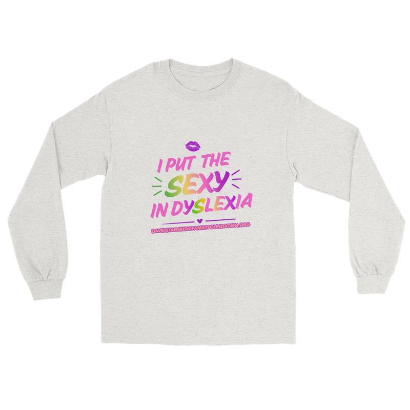 Men’s Long Sleeve Shirt | Dyslexia v1 – S, Ash