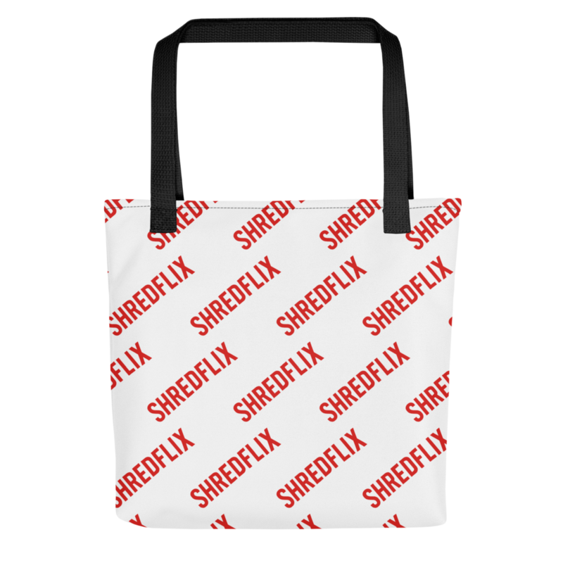 Shredflix Logo Tote Bag Black / 15″×15″ preview