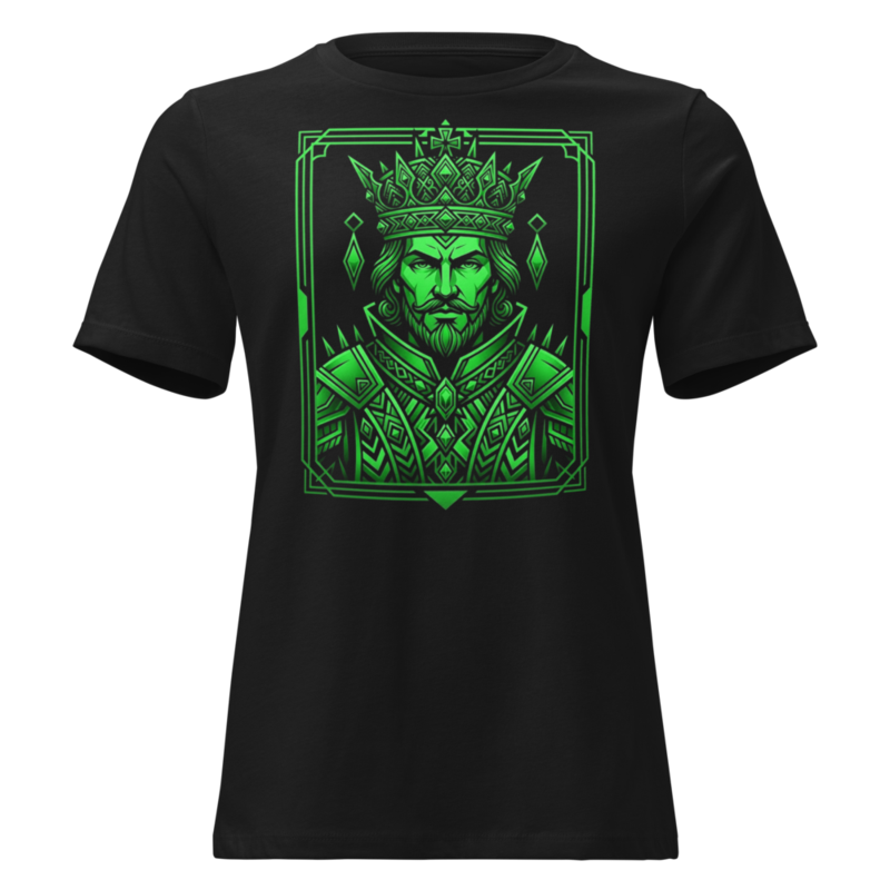 Uncle Benny ® Card King Geometric Crown Women Tee Neon Green EST. 2020