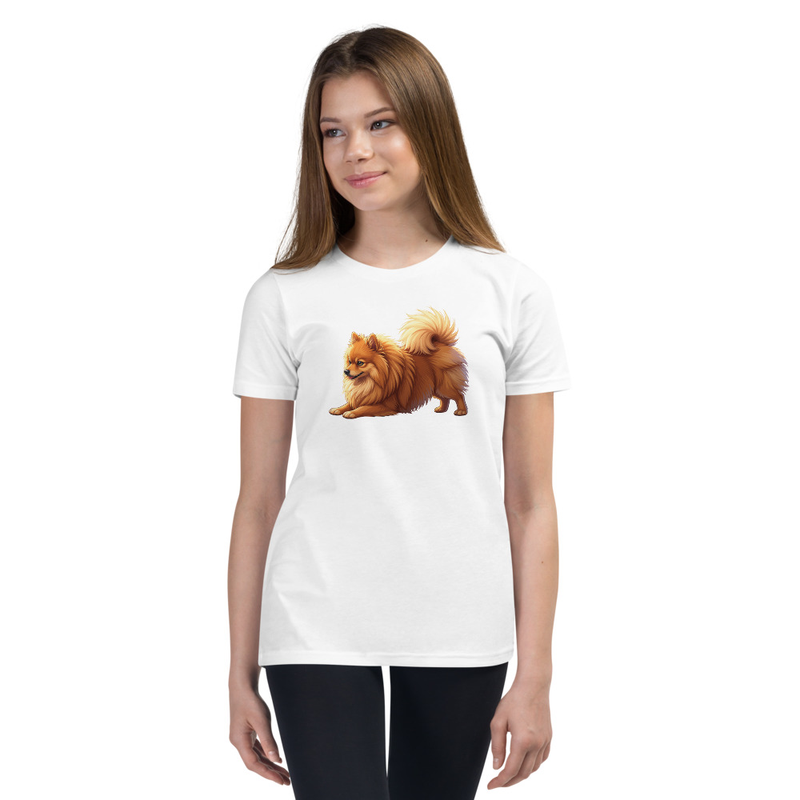 Downward Dog Pomeranian Youth T-Shirt