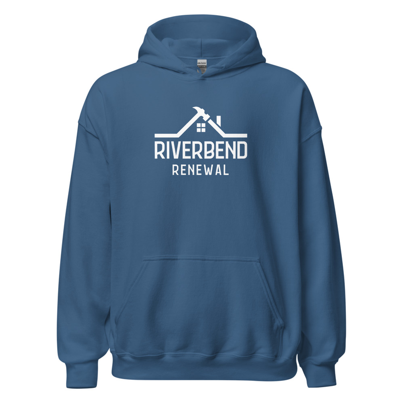 Riverbend Renewal: "Live/Love" Hoodie – XL, Indigo Blue