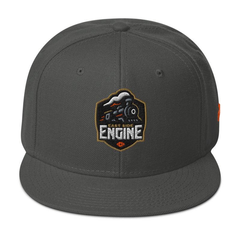 East Side Engine - Snapback Logo Hat – One size, Charcoal gray