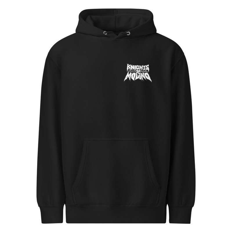 Hoodie - white logo front, cyan logo back