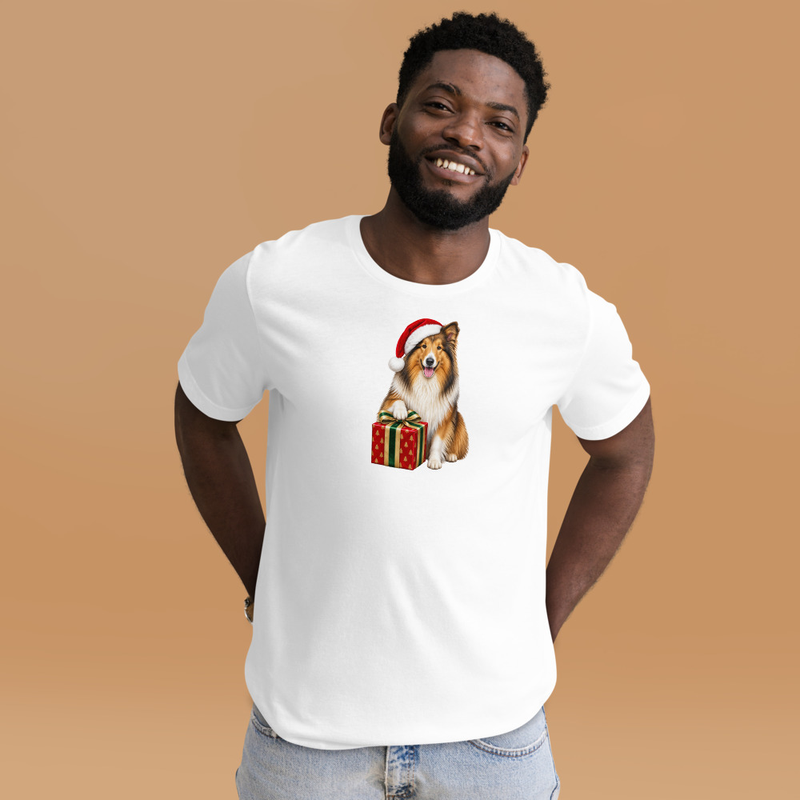 Collie Dog Santa Hat & Gift Unisex T-Shirt