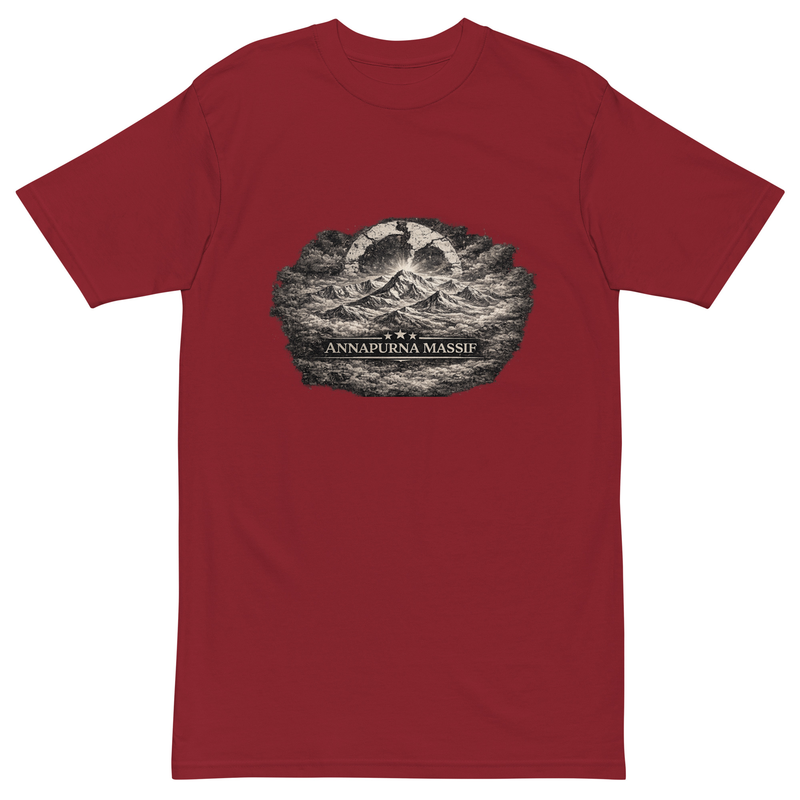Aham Vadh: Annapurna Silence | Men’s Premium Heavyweight Tee / Brick Red / S