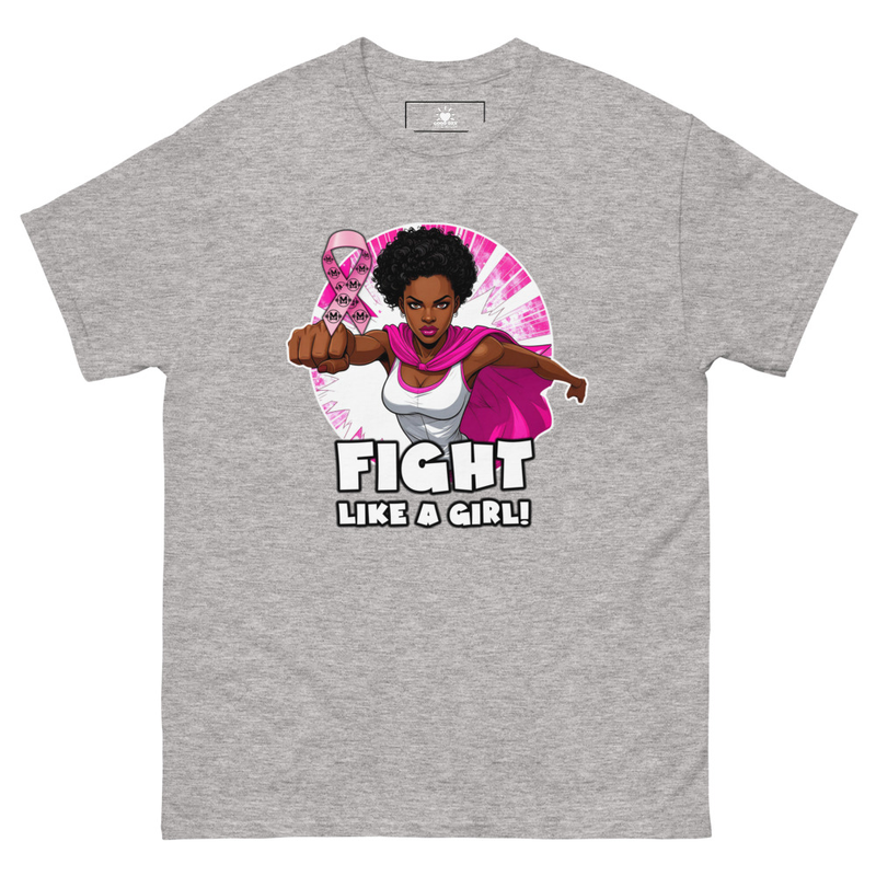 "Fight Like A Girl" Unisex Classic T-Shirt – XL, Sport Grey