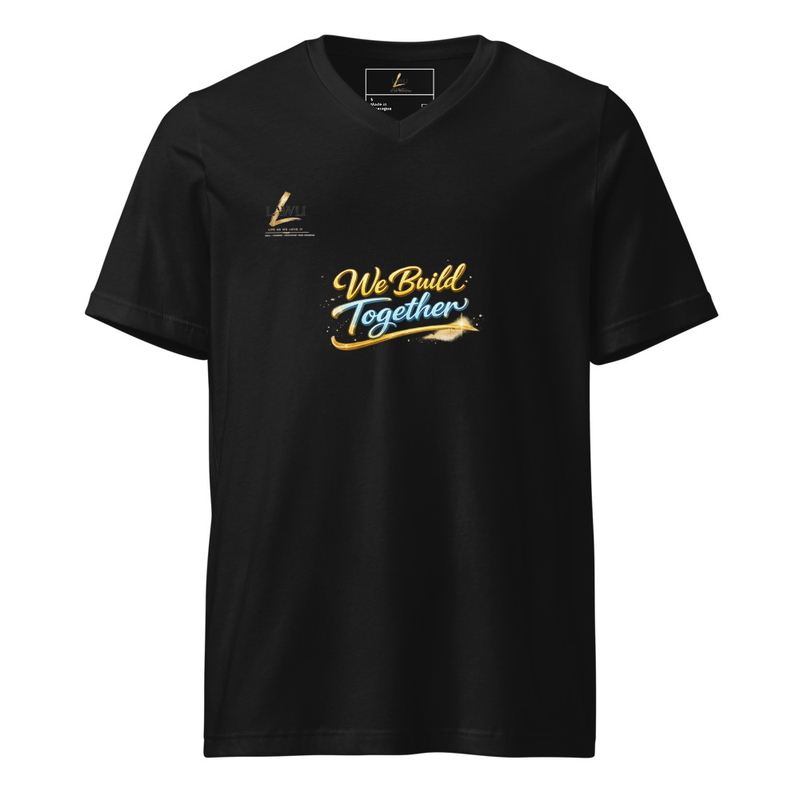 We Build Together Short Sleeve V-Neck T-Shirt