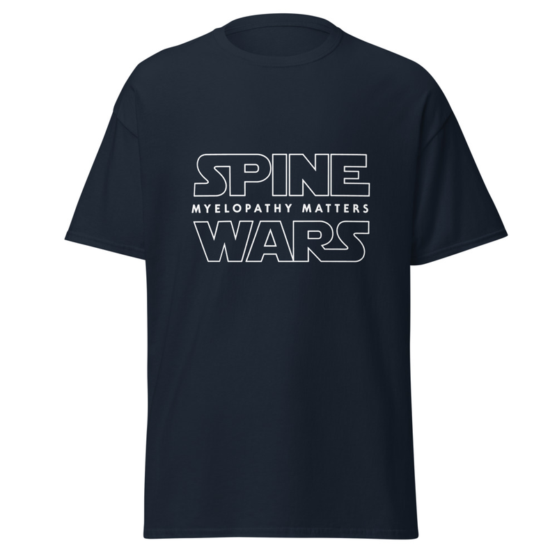 Spine Wars Myelopathy Matters White Print T – XL, Navy