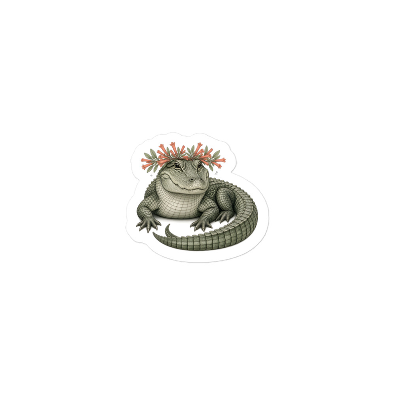 Alligator Flower Crown Sticker — Floof