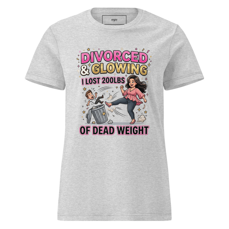 Divorced & Glowing lost the dead weight Women’s basic softstyle t-shirt – XL, RS Sport Grey