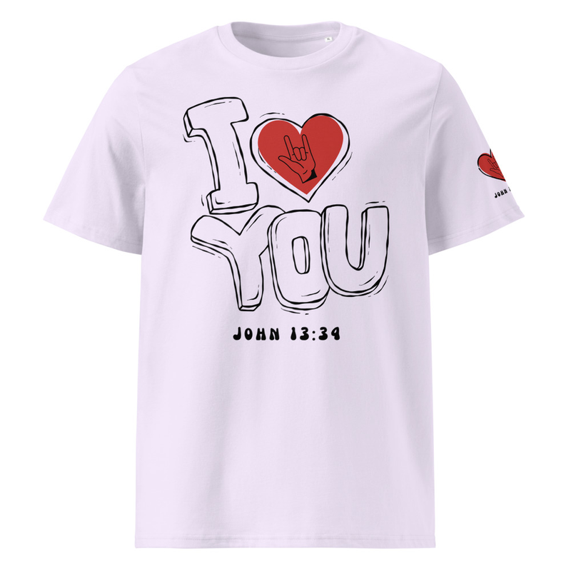 I Love you Unisex organic ribbed neck t-shirt