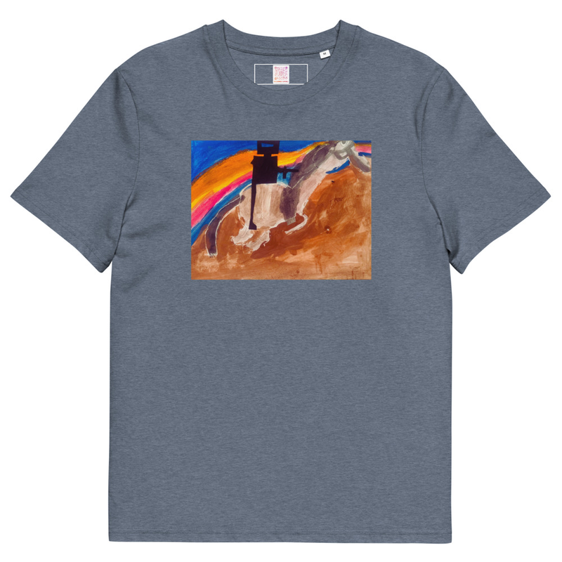 Ned Kelly - Unisex Organic Cotton Tee – S, Dark Heather Blue